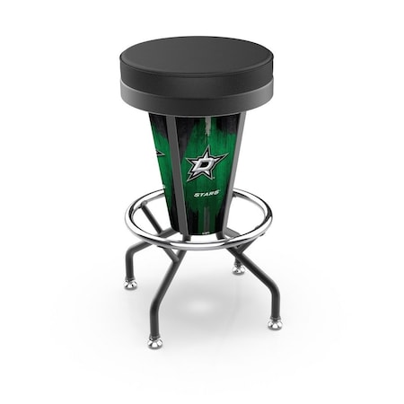 Holland Bar Stool Co Lighted Dallas Stars 30" Swivel Bar Stool L500030DalStaBlkVinyl